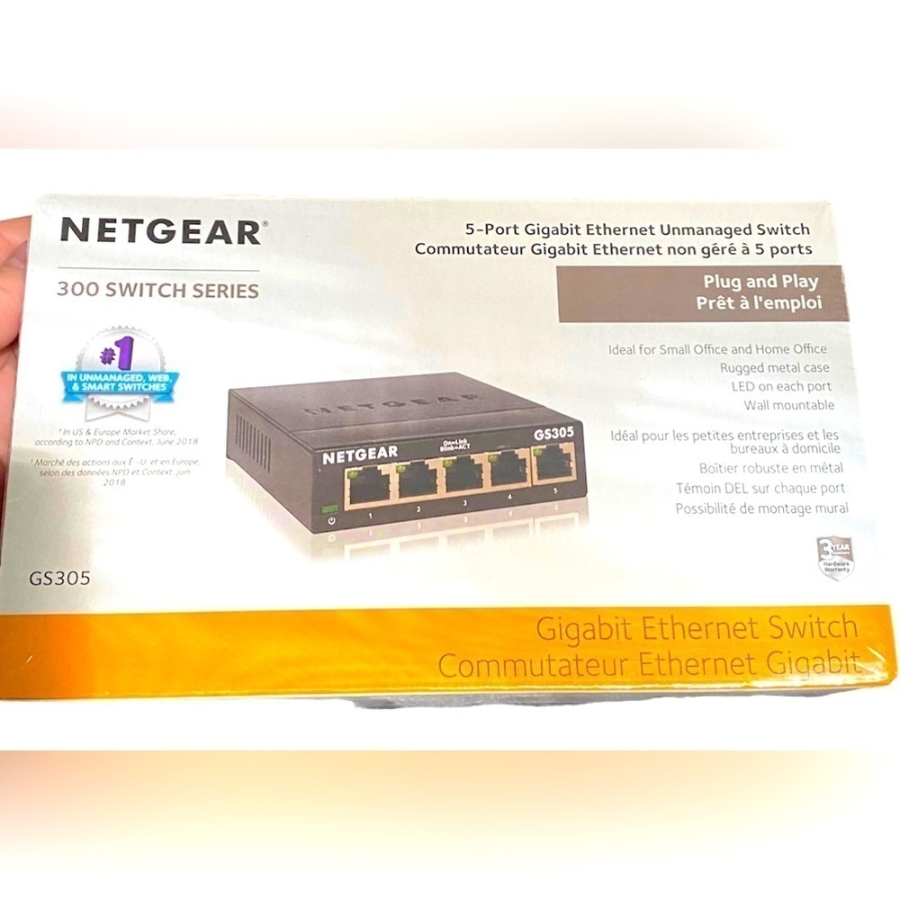 NETGEAR GS305300PAS 5 Port Gigabit Ethernet Unmanaged Switch